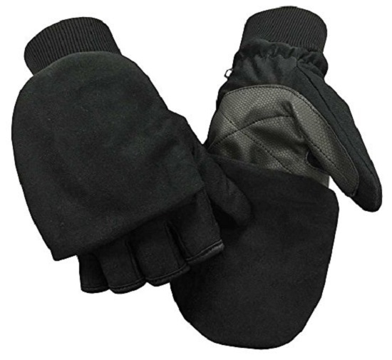 40grams 3m Thinsulate Lined Insulated Fleece Fingerless Convertible Mitten Glove With Flip Top 7585