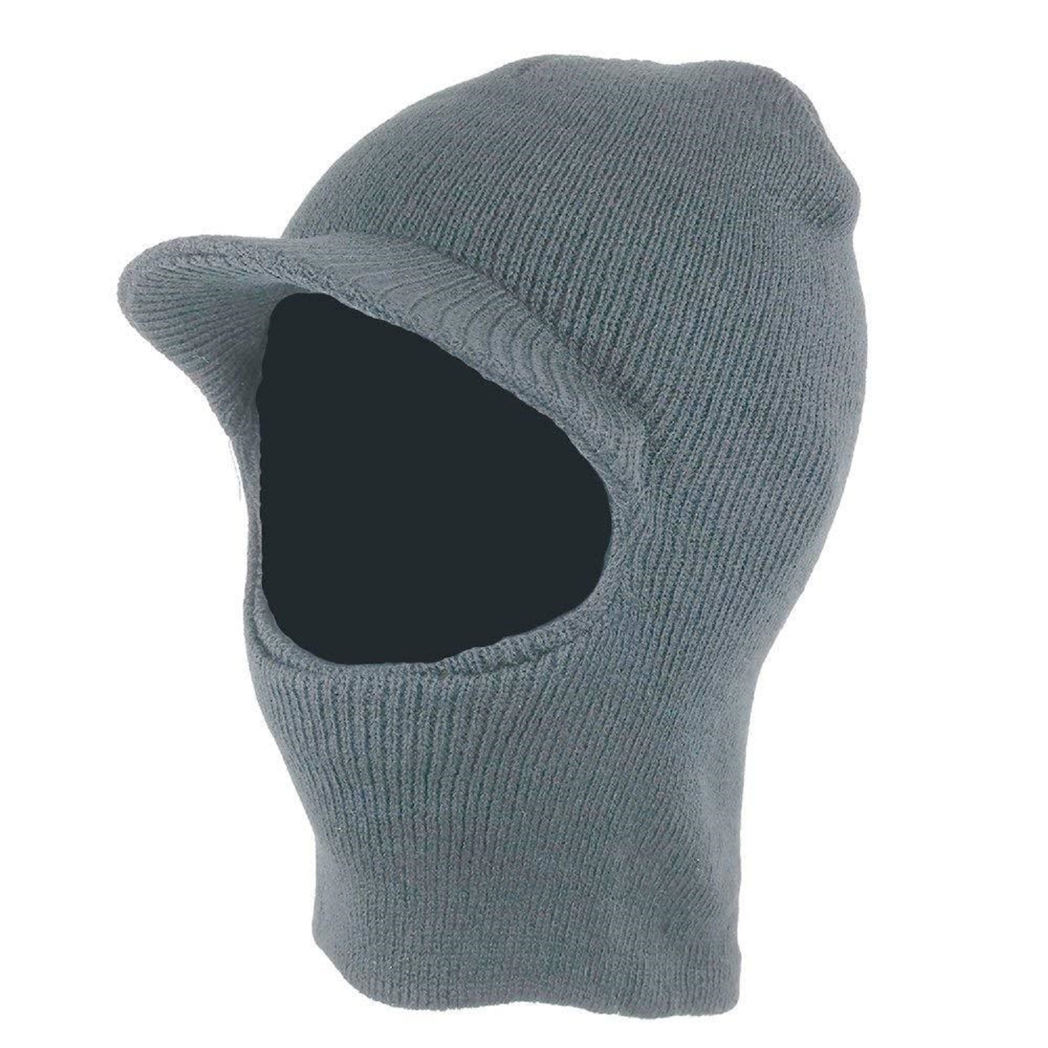 Black Open Face Double layer Acyrylic knitted Balaclava with Brim