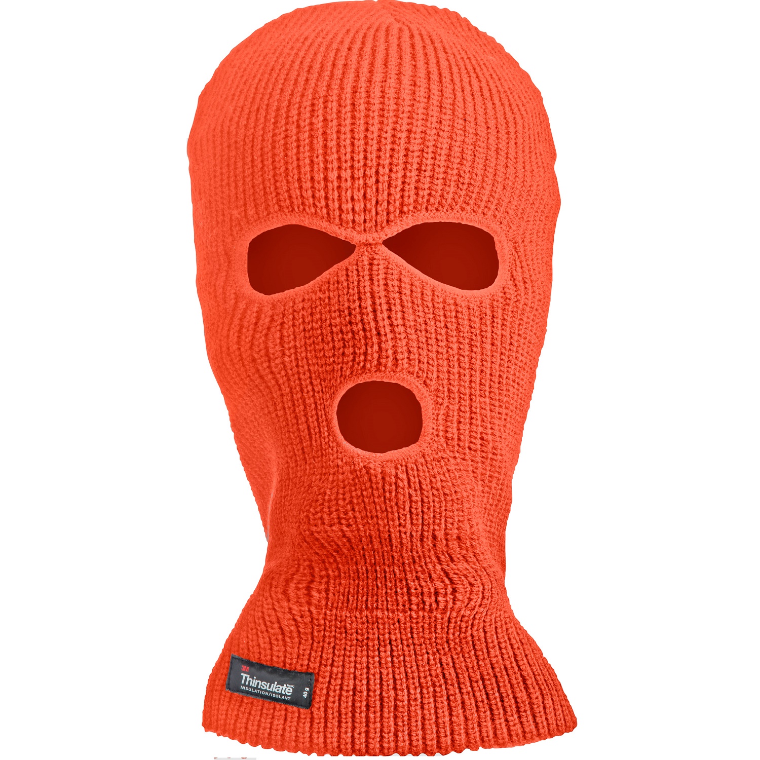 Thinsulate Insulated Lined Acrylic Knitted Three Holes Hi Vis Fluorescent Balaclava For