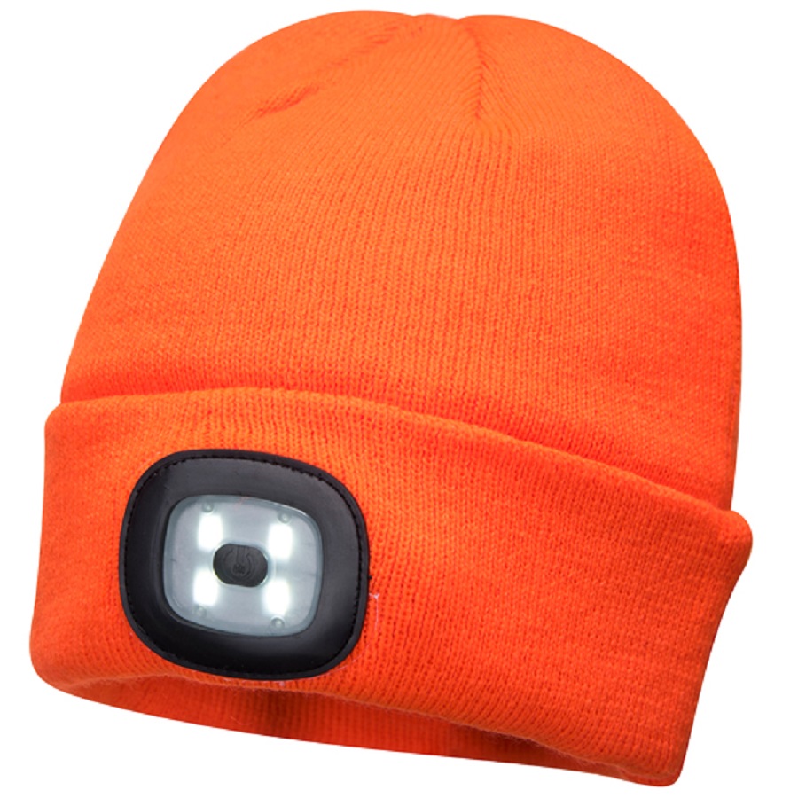 hands free led headlamp skull cap winter thermal knit beanie hat for